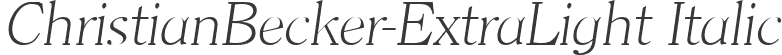 ChristianBecker-ExtraLight Italic