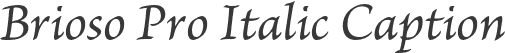 Brioso Pro Italic Caption