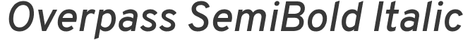 Overpass SemiBold Italic