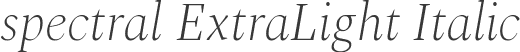 spectral ExtraLight Italic