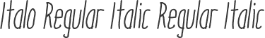 Italo Regular Italic Regular Italic