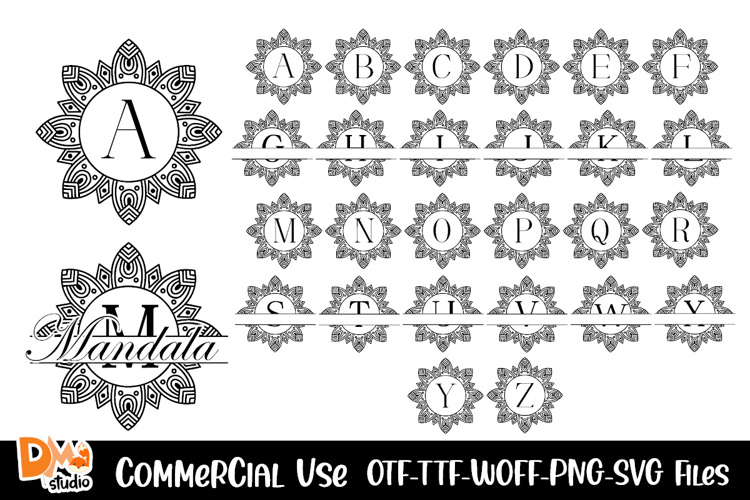 Diamond mandala monogram Font