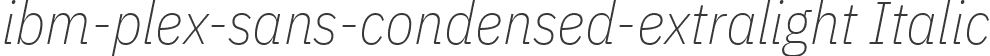 ibm-plex-sans-condensed-extralight Italic