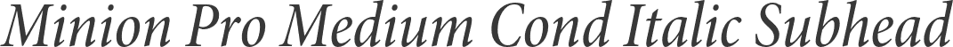Minion Pro Medium Cond Italic Subhead