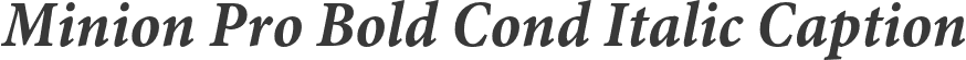 Minion Pro Bold Cond Italic Caption