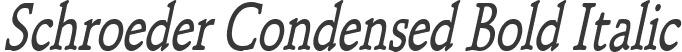 Schroeder Condensed Bold Italic