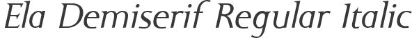 Ela Demiserif Regular Italic