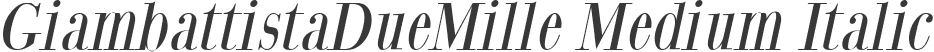 GiambattistaDueMille Medium Italic