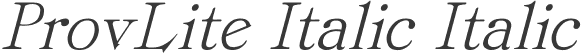 ProvLite Italic Italic