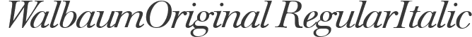 WalbaumOriginal RegularItalic