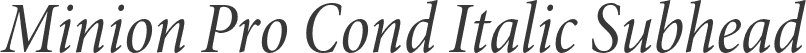 Minion Pro Cond Italic Subhead