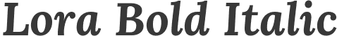 Lora Bold Italic