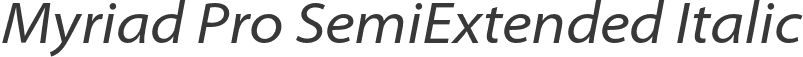 Myriad Pro SemiExtended Italic
