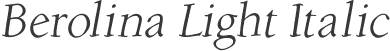 Berolina Light Italic