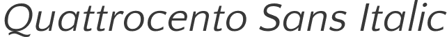 Quattrocento Sans Italic