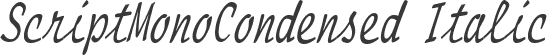 ScriptMonoCondensed Italic