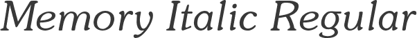 Memory Italic Regular