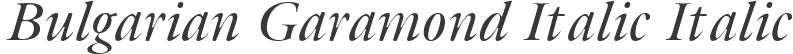 Bulgarian Garamond Italic Italic