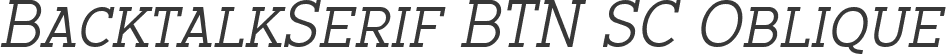 BacktalkSerif BTN SC Oblique