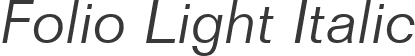 Folio Light Italic