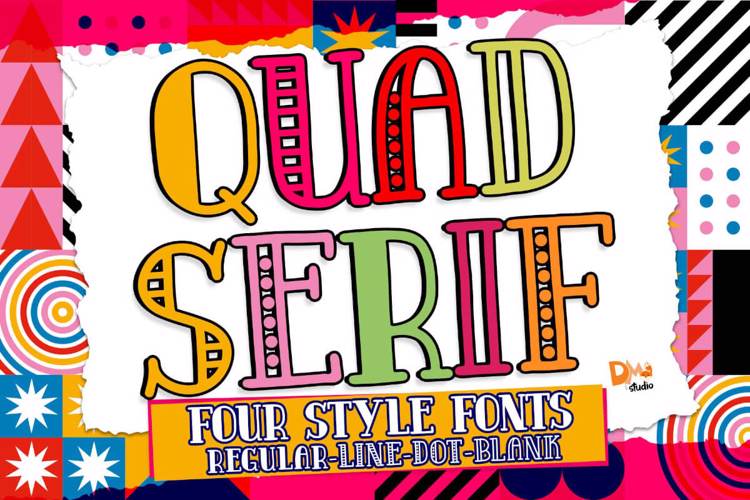 Quad Serif Line Font