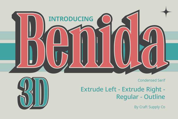 Benida 3D Font