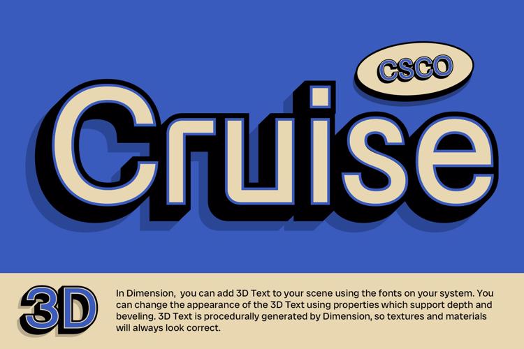 CS Cruise 3D Font
