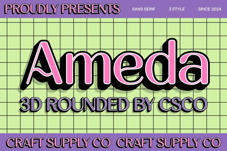 Ameda Rounded 3D Font