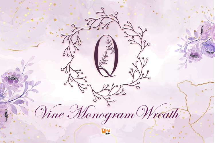 Vine Monogram Wreath Font