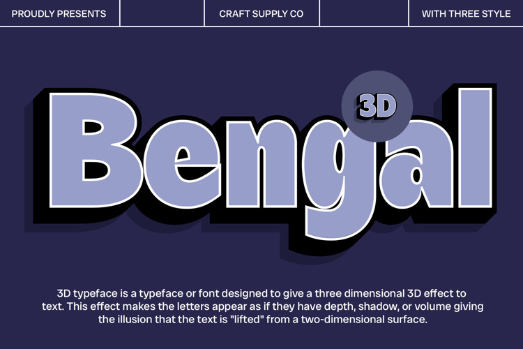 Bengal 3D Font