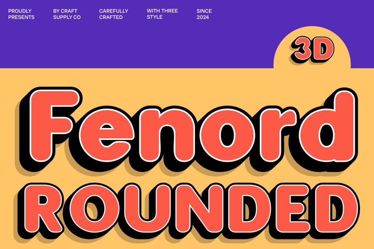 Fenord Rounded 3D Font