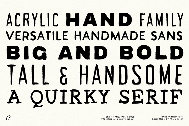 TC Acrylic Hand Thick Font