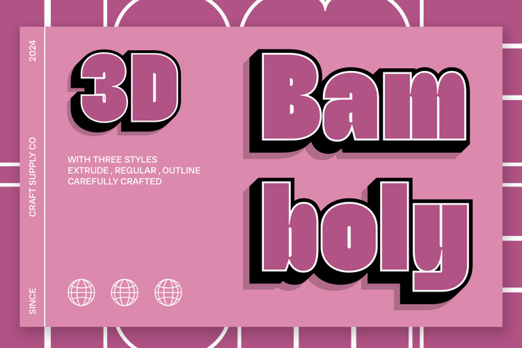 Bamboly 3d Font