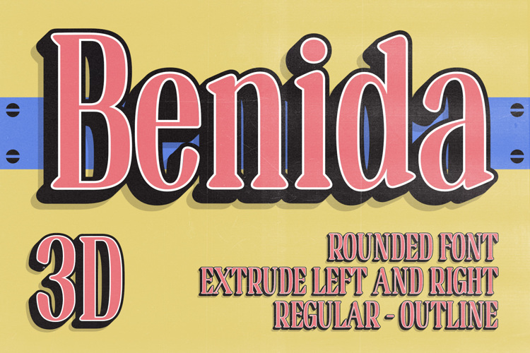 Benida Rounded 3D Font