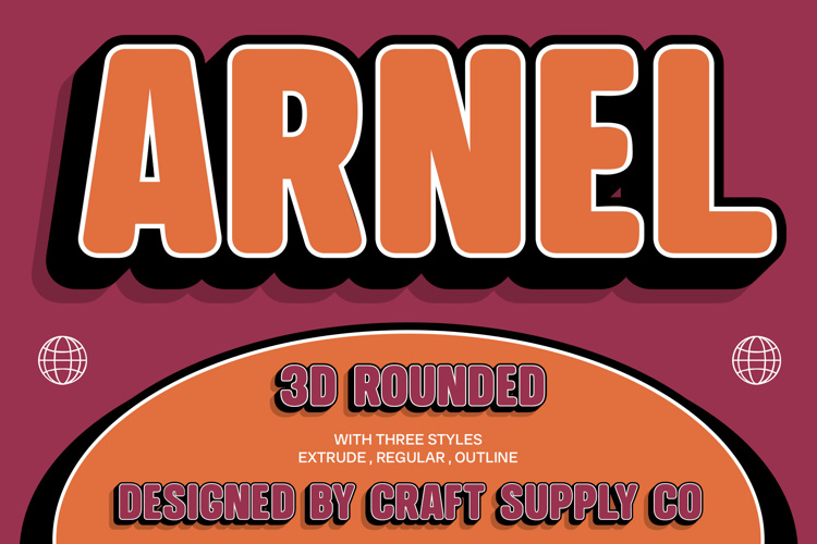 Arnel Rounded 3D Font