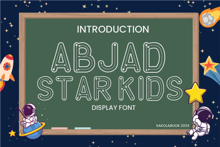 ABJAD STARS KID LINE ARROW Font